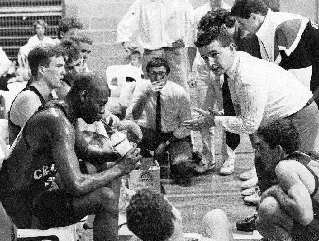 Coach Jake Sakalis gives his orders to the 1991 Grafton Vikings when they were entered in the South Eastern Australian Basketball League. The Vikings attracted crowds of up to 700 at home games during their tenure in the SEABL. Coach Jake Sakalis gives his orders to the 1991 Grafton Vikings when they were entered in the South Eastern Australian Basketball League. The Vikings attracted crowds of up to 700 at home games during their tenure in the SEABL.